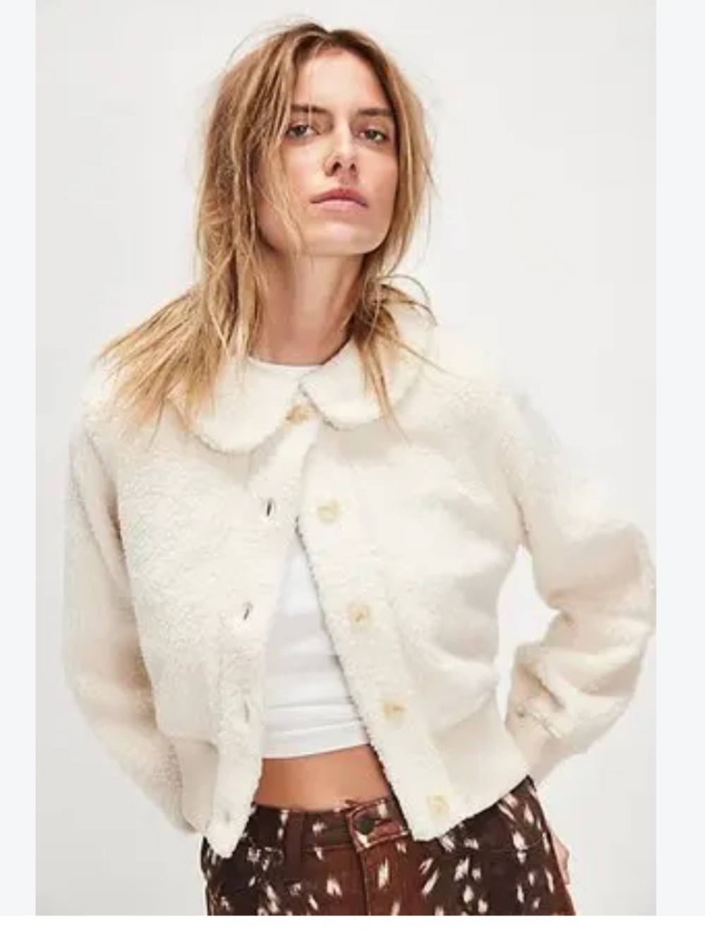 Free People Molly Faux Sherpa Cardigan Size XL